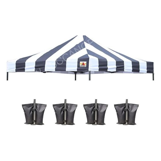 10′ X 10′ | Commercial Pop Up | Black Stripe | Rental