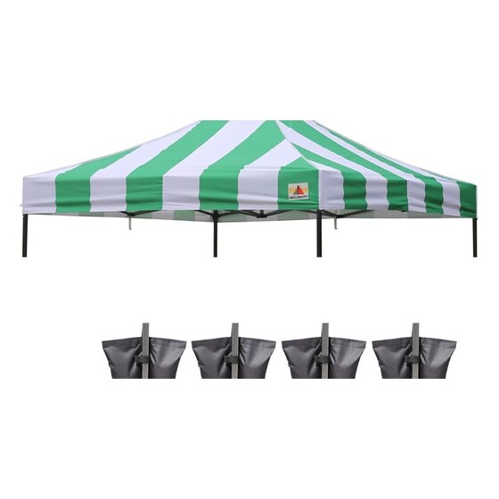 10′ X 10′ | Commercial Pop Up | Green Stripe | Rental
