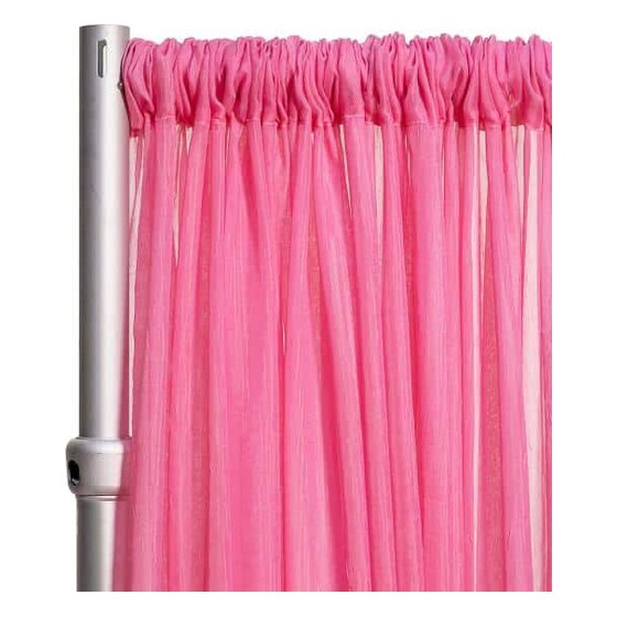 *fr* 10ft Wide Sheer Voile Curtain Panel by Eastern Mills W/ 4″ Pockets – Bubble Gum Pink | Rental