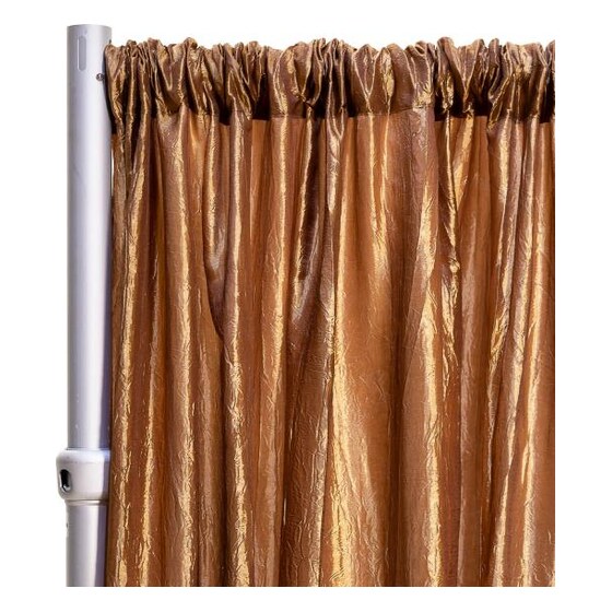 *fr* Crushed Taffeta Drape Panel by Eastern Mills 9 1/2 Ft Wide W/ 4″ Sewn Rod Pocket – Bronze | Rental