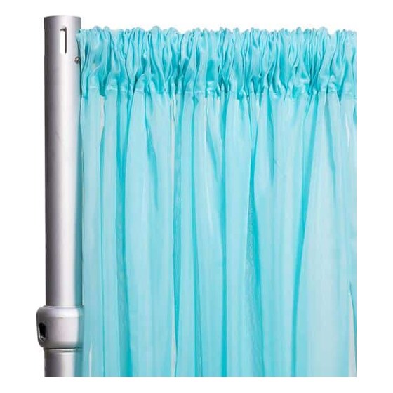 *fr* 10ft Wide Sheer Voile Curtain Panel by Eastern Mills W/ 4″ Pockets – Angel Blue | Rental