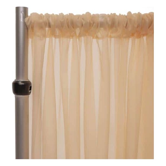 *fr* 10ft Wide Sheer Voile Curtain Panel by Eastern Mills W/ 4″ Pockets – Apricot Cream | Rental
