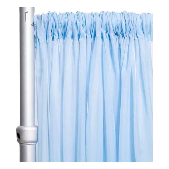 *fr* 10ft Wide Sheer Voile Curtain Panel by Eastern Mills W/ 4″ Pockets – Baby Blue | Rental