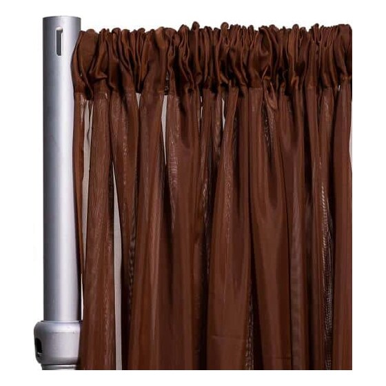 *fr* 10ft Wide Sheer Voile Curtain Panel by Eastern Mills W/ 4″ Pockets – Brown | Rental