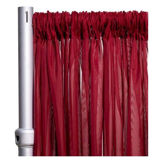 *fr* 10ft Wide Sheer Voile Curtain Panel by Eastern Mills W/ 4″ Pockets – Burgundy | Rental