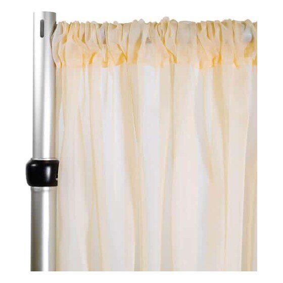 *fr* 10ft Wide Sheer Voile Curtain Panel by Eastern Mills W/ 4″ Pockets – Champagne | Rental