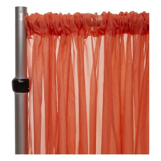 *fr* 10ft Wide Sheer Voile Curtain Panel by Eastern Mills W/ 4″ Pockets – Coral | Rental