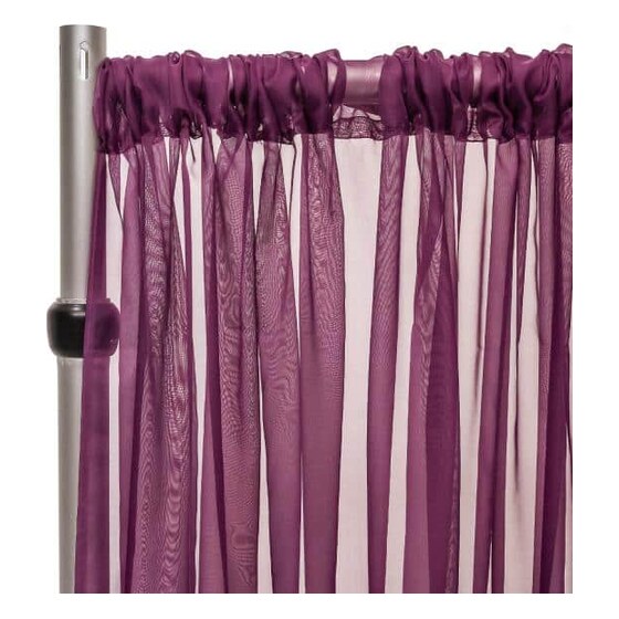 *fr* 10ft Wide Sheer Voile Curtain Panel by Eastern Mills W/ 4″ Pockets – Eggplant | Rental