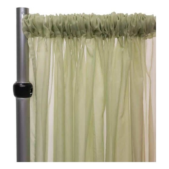 *fr* 10ft Wide Sheer Voile Curtain Panel by Eastern Mills W/ 4″ Pockets – Fog Green | Rental