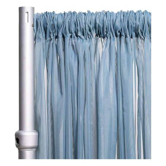 *fr* 10ft Wide Sheer Voile Curtain Panel by Eastern Mills W/ 4″ Pockets – Grey Blue | Rental