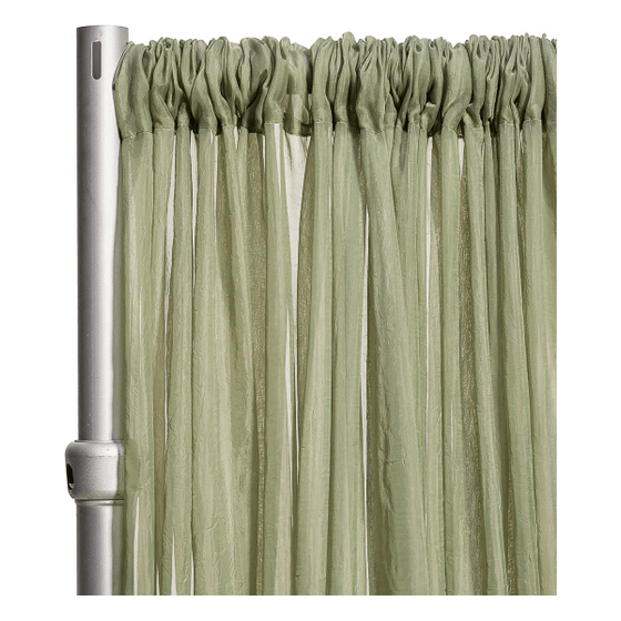 *fr* 10ft Wide Sheer Voile Curtain Panel by Eastern Mills W/ 4″ Pockets – Moss | Rental