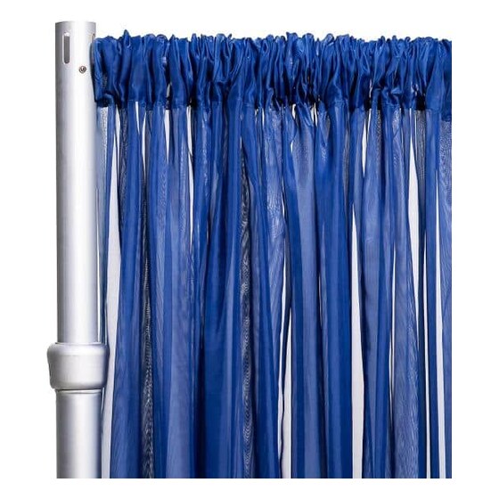 *fr* 10ft Wide Sheer Voile Curtain Panel by Eastern Mills W/ 4″ Pockets – Navy Blue | Rental