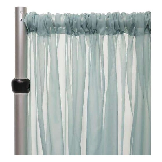*fr* 10ft Wide Sheer Voile Curtain Panel by Eastern Mills W/ 4″ Pockets – Ocean | Rental