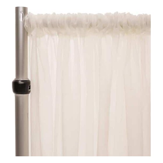 *fr* 10ft Wide Sheer Voile Curtain Panel by Eastern Mills W/ 4″ Pockets – Ivory | Rental