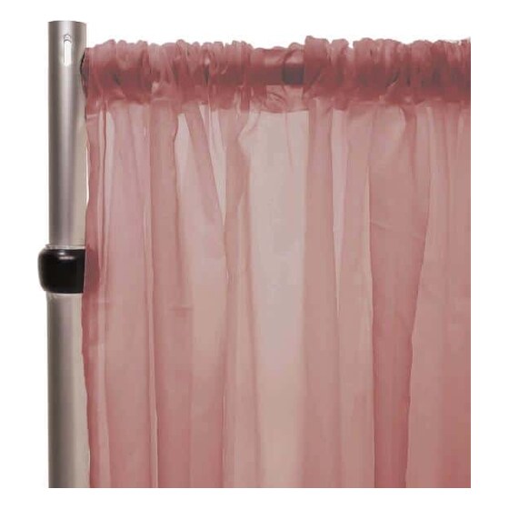 *fr* 10ft Wide Sheer Voile Curtain Panel by Eastern Mills W/ 4″ Pockets – Dusty Rose | Rental