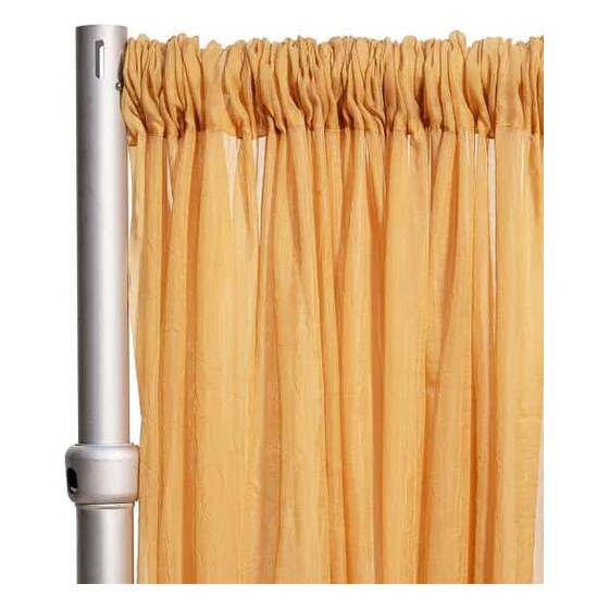 *fr* 10ft Wide Sheer Voile Curtain Panel by Eastern Mills W/ 4″ Pockets – Gold | Rental
