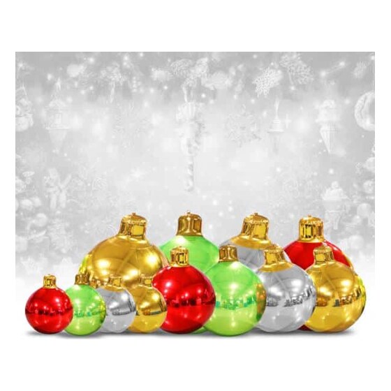 Deluxe Inflatable Giant Christmas Ornament Kit (includes Pump) – 3 Sizes / 12 Piece Kit! | Rental