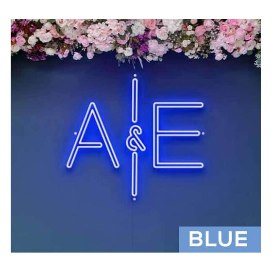 Custom Neon Sign Your Initials in Monogram – Choose Your Size and Color! | Rental
