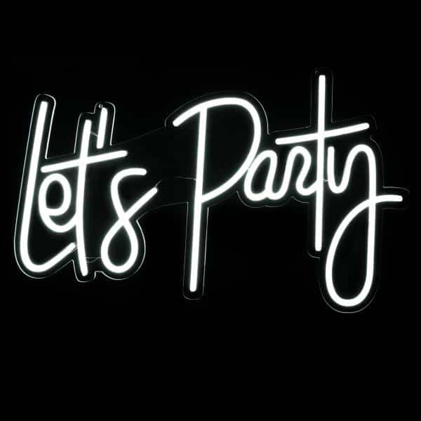 “let’s Party” Neon Light Sign With Hanging Chain 23″ | Rental