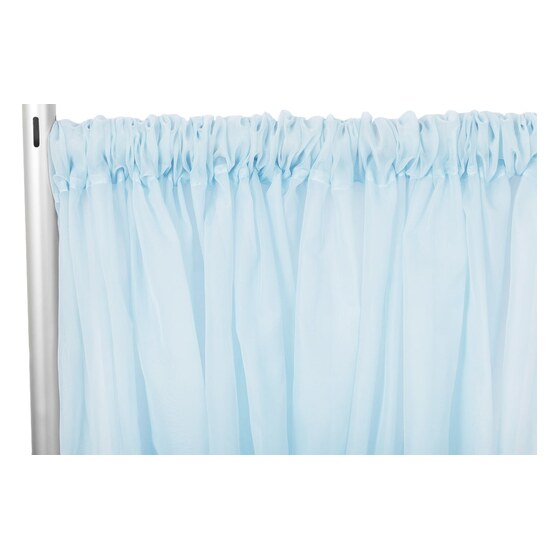 Sheer Voile Flame Retardant (fr) 10ft H X 118″ W Drape/backdrop Curtain Panel – Baby Blue | Rental