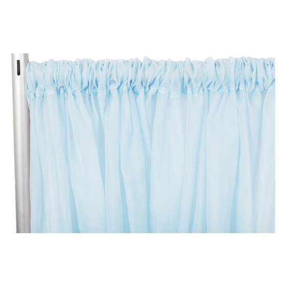 Sheer Voile Flame Retardant (fr) 14ft H X 118″ W Drape/backdrop Curtain Panel – Baby Blue | Rental
