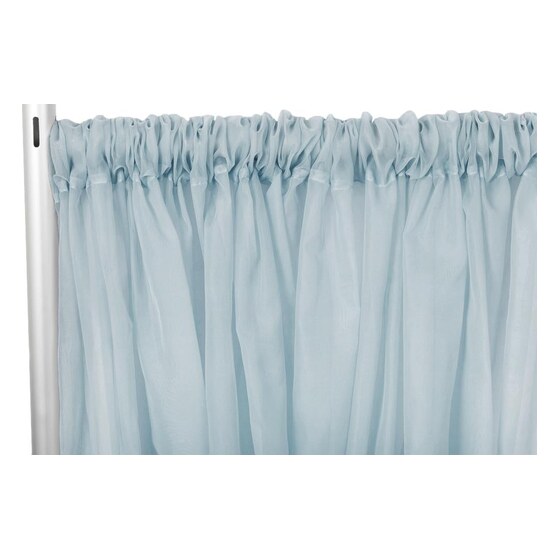 Sheer Voile Flame Retardant (fr) 14ft H X 118″ W Drape/backdrop Curtain Panel – Dusty Blue | Rental