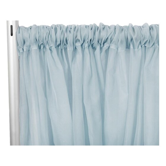 Sheer Voile Flame Retardant (fr) 10ft H X 118″ W Drape/backdrop Curtain Panel – Dusty Blue | Rental
