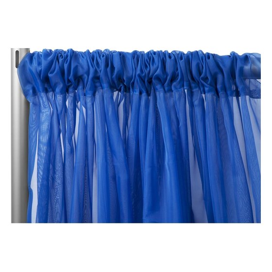 Sheer Voile Flame Retardant (fr) 10ft H X 118″ W Drape/backdrop Curtain Panel – Royal Blue | Rental