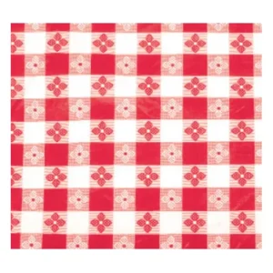 Winco Tbcs-52r 52" X 52" Red Checkerboard Square Pvc Tablecloth With Flannel Backing | Rental