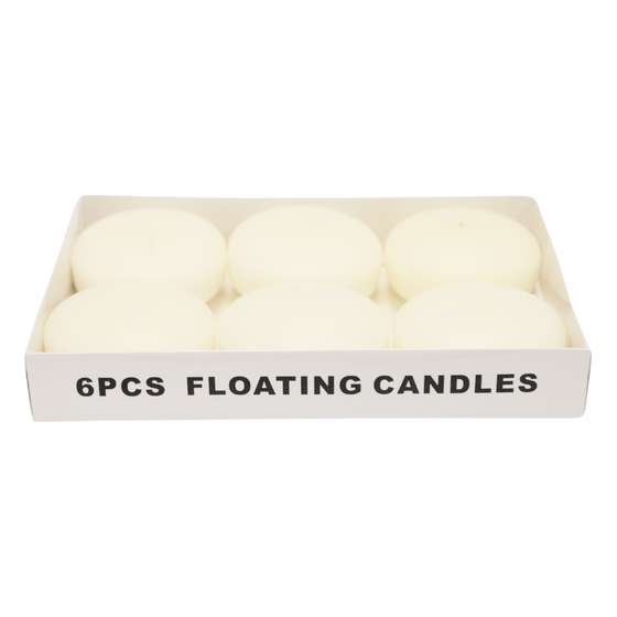 3″ Floating Candles (6 pcs) – Ivory | Rental