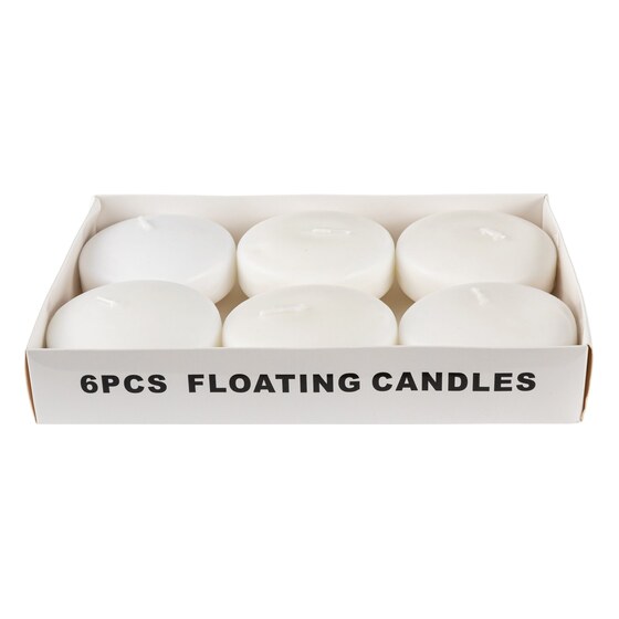 3″ Floating Candles (6 pcs) – White | Rental