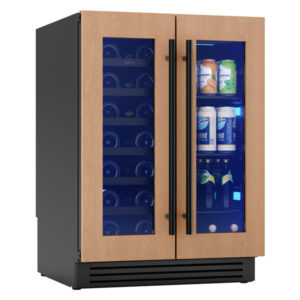 Zephyr 24" Panel Ready French Door Dual Zone Wine & Beverage Cooler